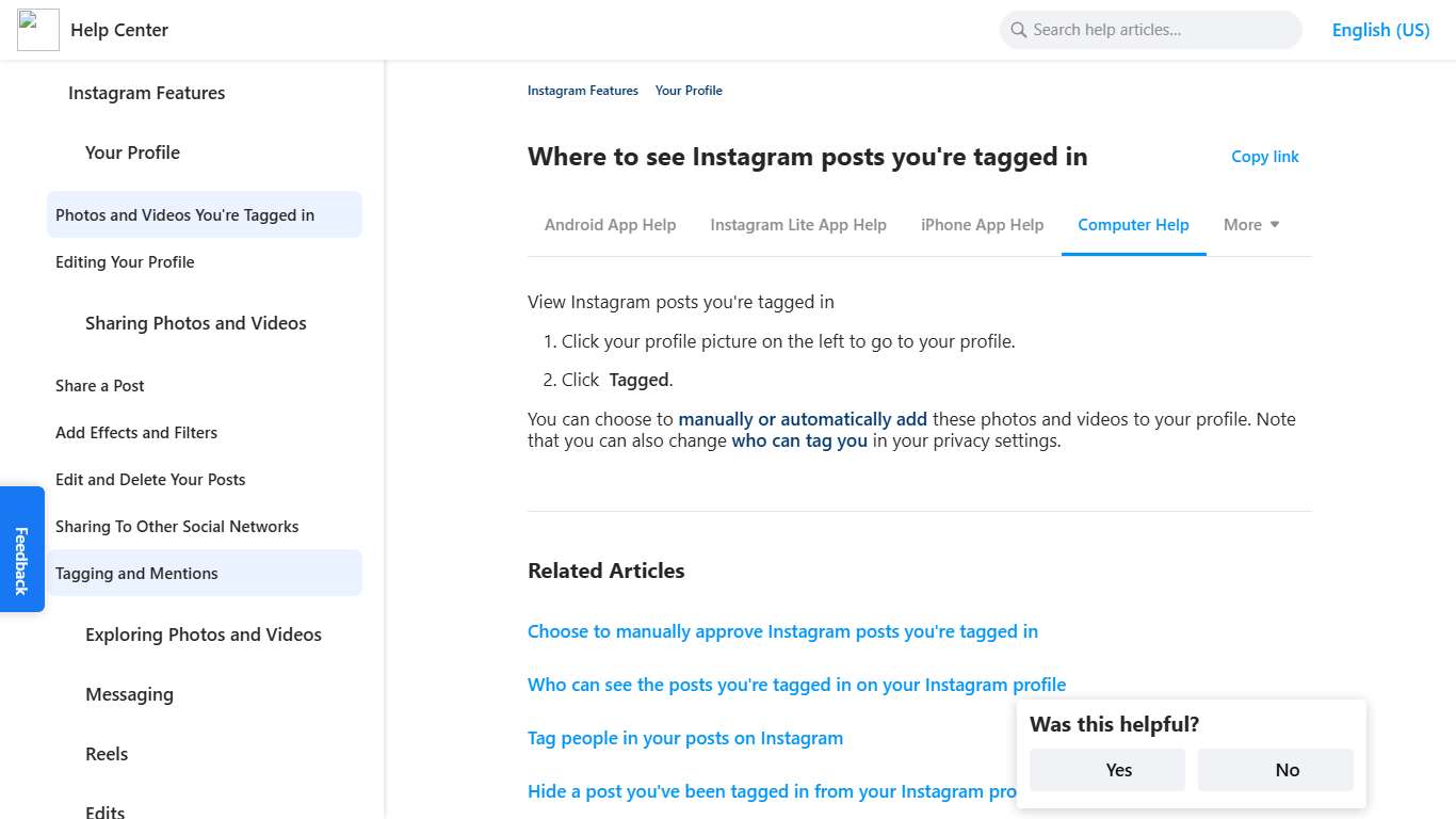 Where to see Instagram posts you're tagged in Instagram Help Center